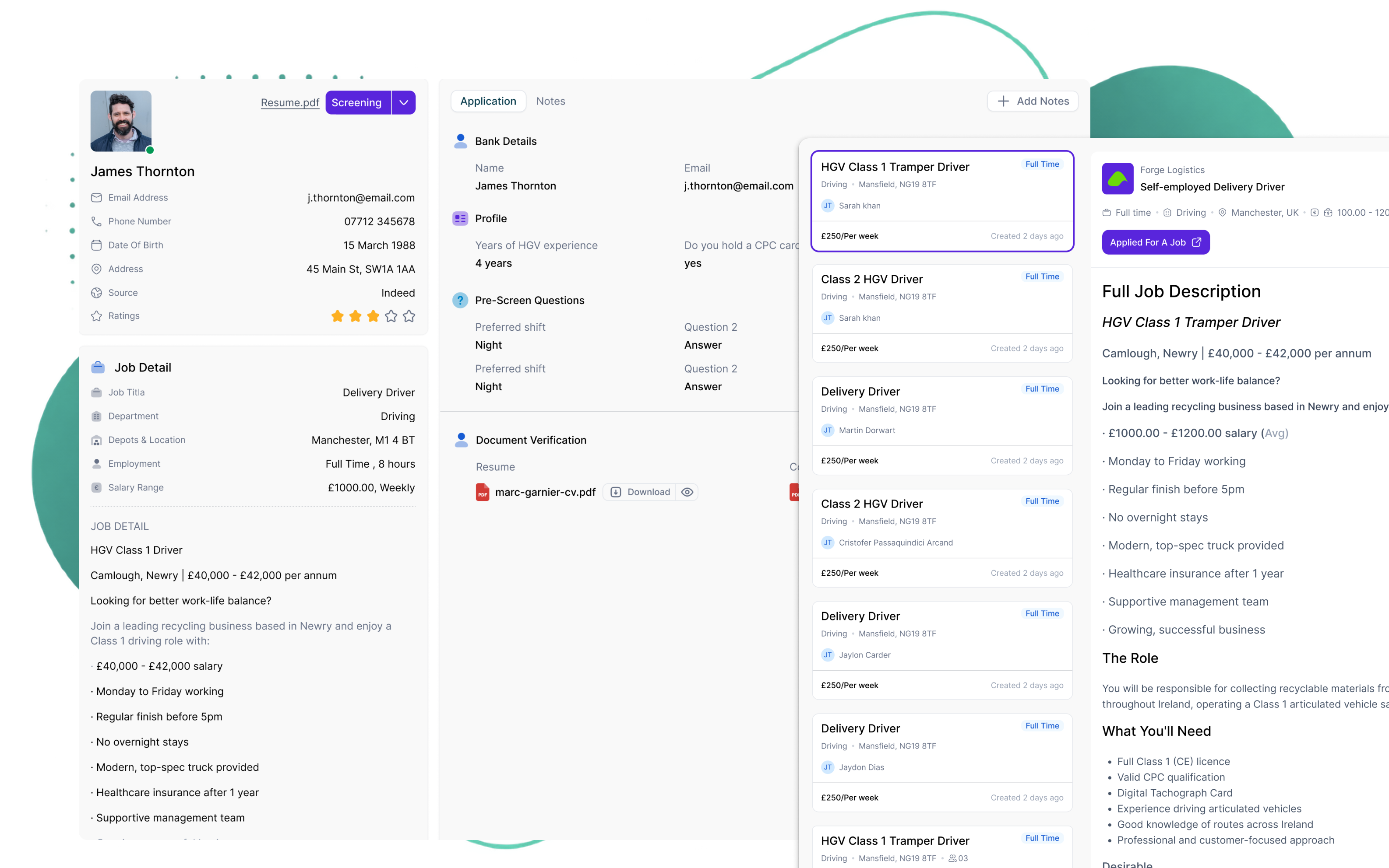 SAM Hire product workspace