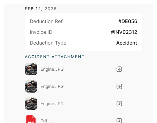 Supporting evidence attached to a deduction