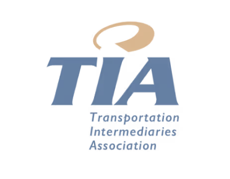 Logo of Transportation Intermediaries Association with stylised gold swoosh above blue letters TIA and full name below.